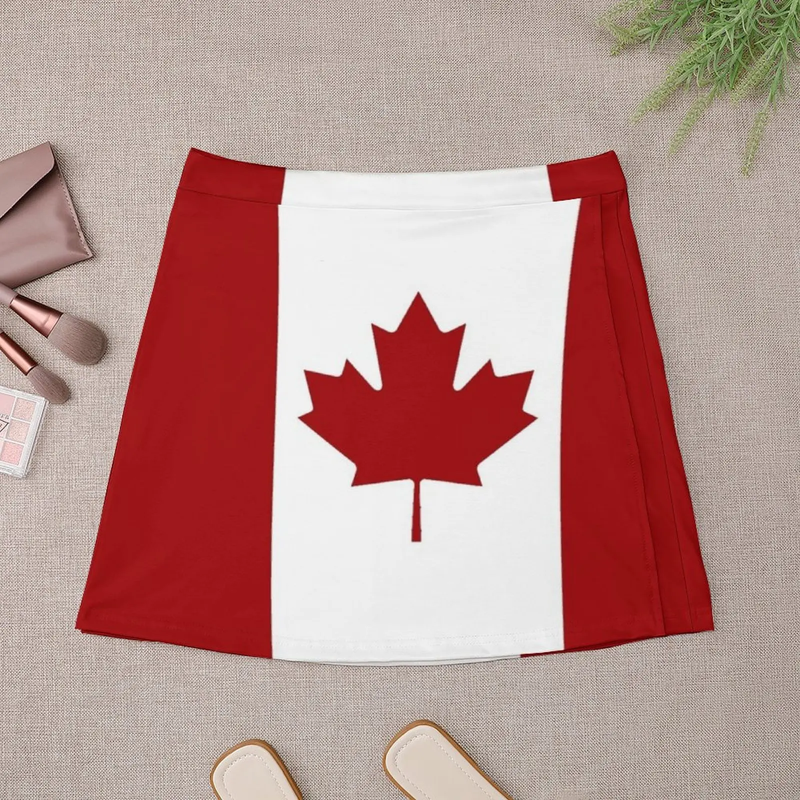 Canada: Canadian Flag (Red & White) Mini Skirt Woman skirt Skirt shorts korean women's clothes Mini