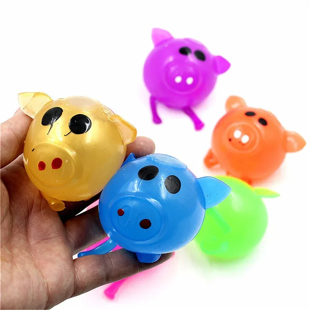 2Pcs Jello Pig Cute Anti Stress Fidget Splat Water Ball Vent Toy Venting Sticky Pig Squishy Antistress Pressure Relief Beaten