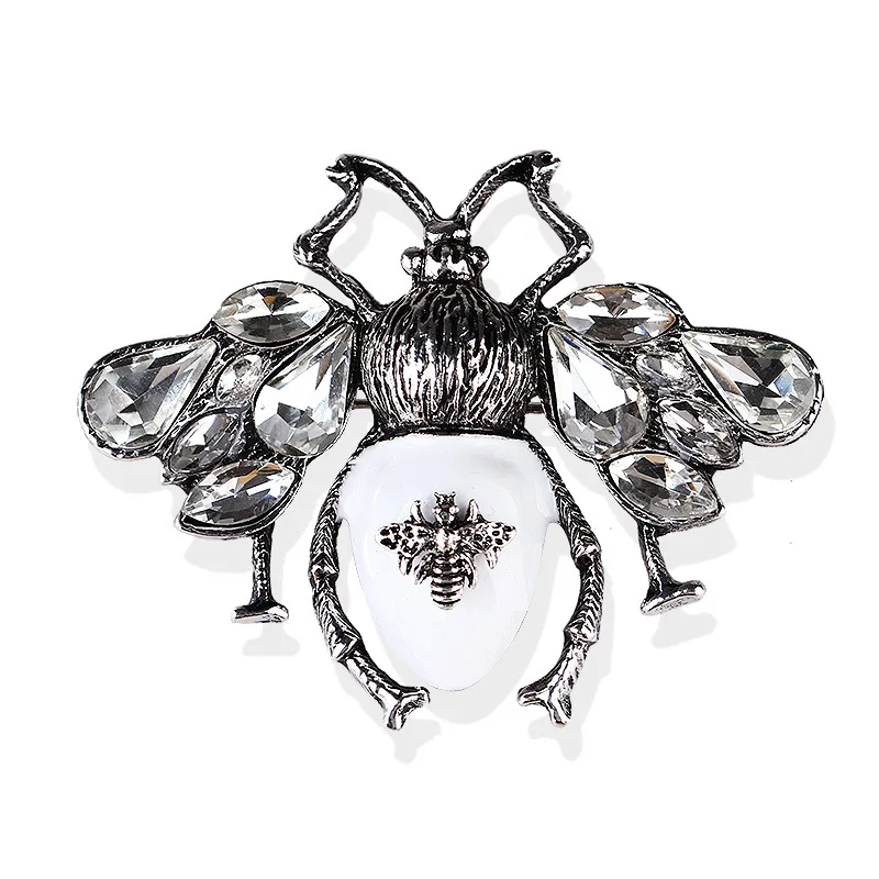 Creative Cute Insect Brooch Drip Oil Rhinestone Bee Beetle Animal Brooches Fashion Corsage Clothing Accessories Universal Pins