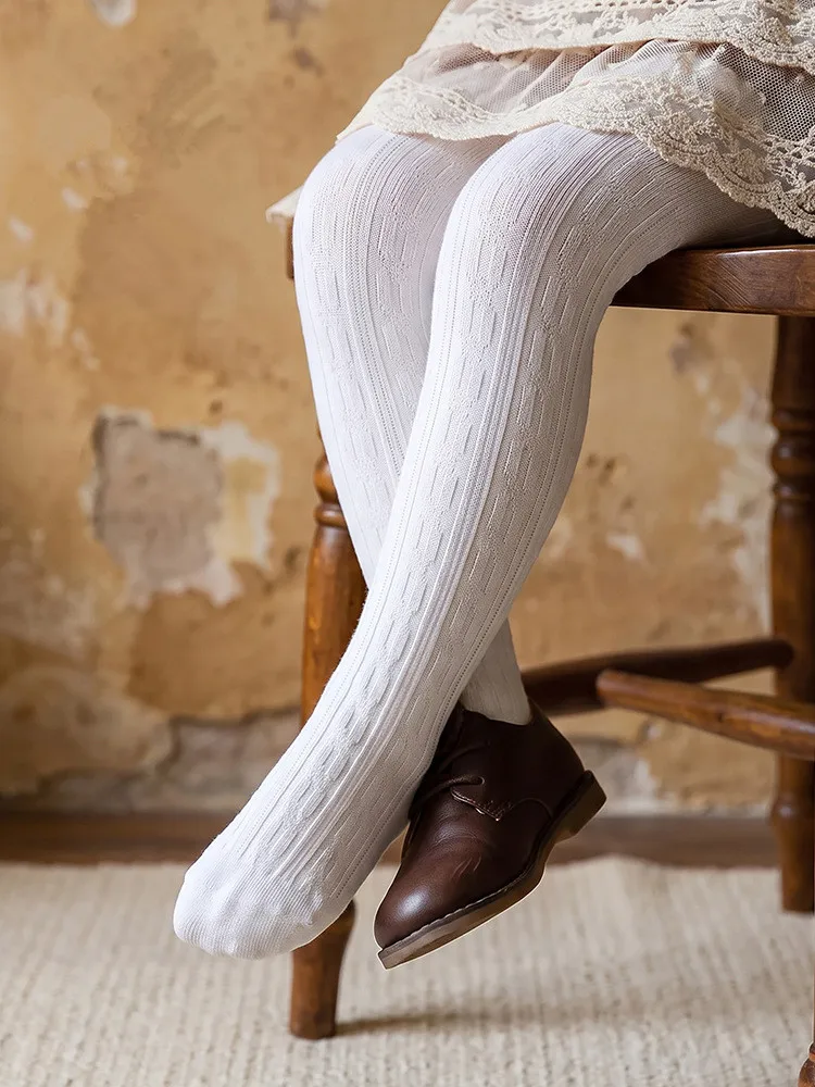 Autumn Winter Kids Cable Tights Toddler Girls Solid Knit Pantyhose Soft Stocking Children Leggings