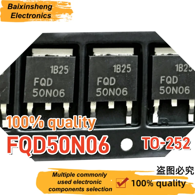 10/50/100PCS FQD50N06 50N06 SMD MOSFET TO-252 60V 50A Brand New