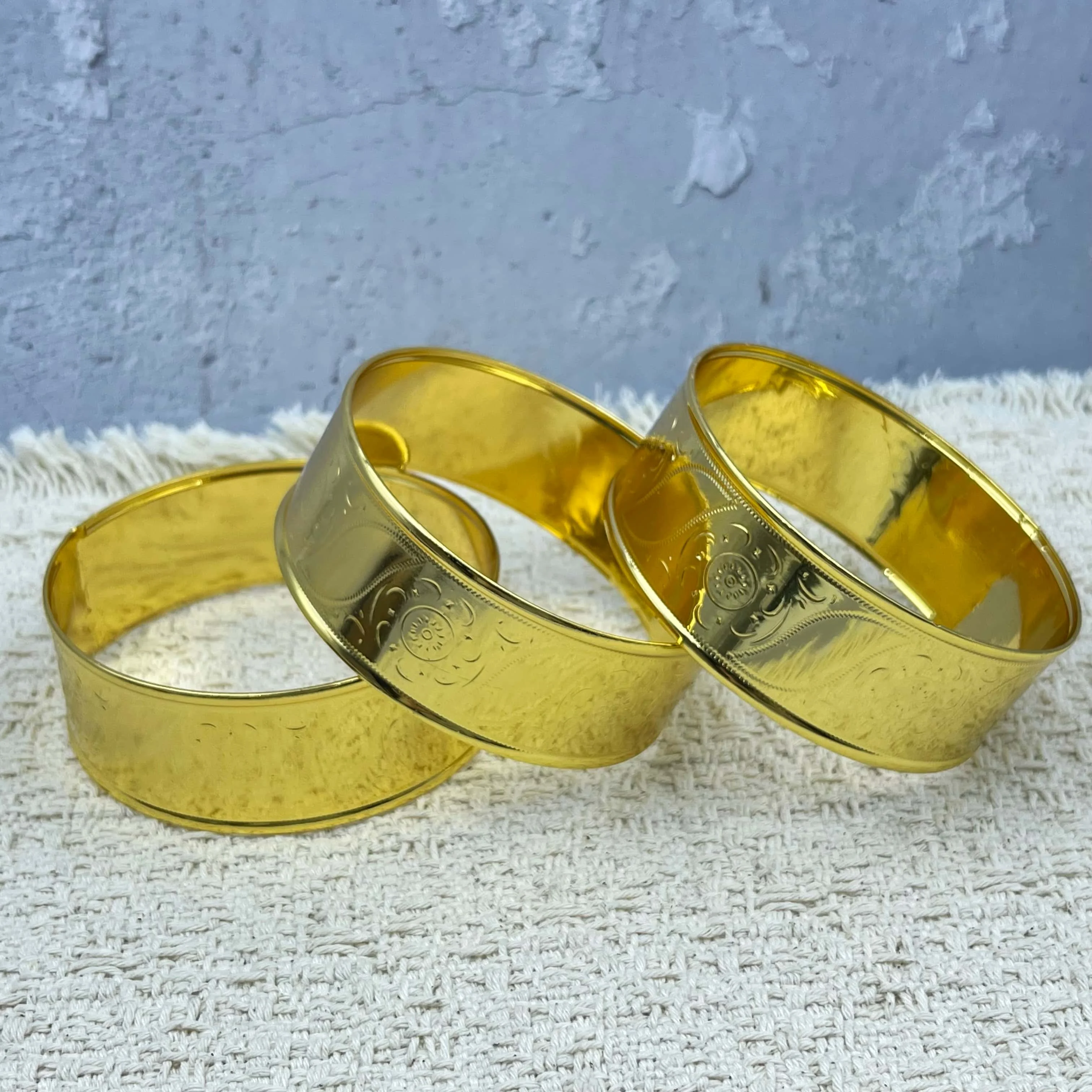 New Design Vintage Indian Women\'s Big Bangle African Wedding Luxury Gold Plated Bride Exquisite Lucky Pattern Bracelet Jewelry