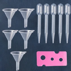 11 teile/los kleine transparente Trichter und Kunststoff pipette ätherisches Öl Öffner Flasche offene Sets Anzug für Parfüm Rolle auf Flasche