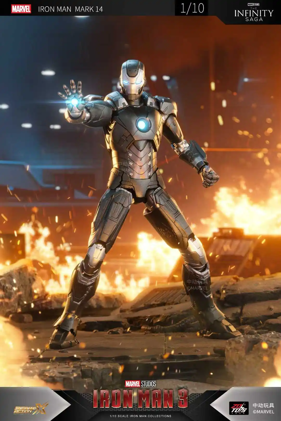 ของแท้จาก ZD Toys ขนาด 1/10 สัดส่วน 18 ซม. แอ็คชั่นฟิกเกอร์ ไอรอนแมน มาร์ค 11 มาร์ค 27（ดิสโก้） มาร์ค 14 ชุดประกอบโมเดล ของเล่นเด็กผู้ชาย