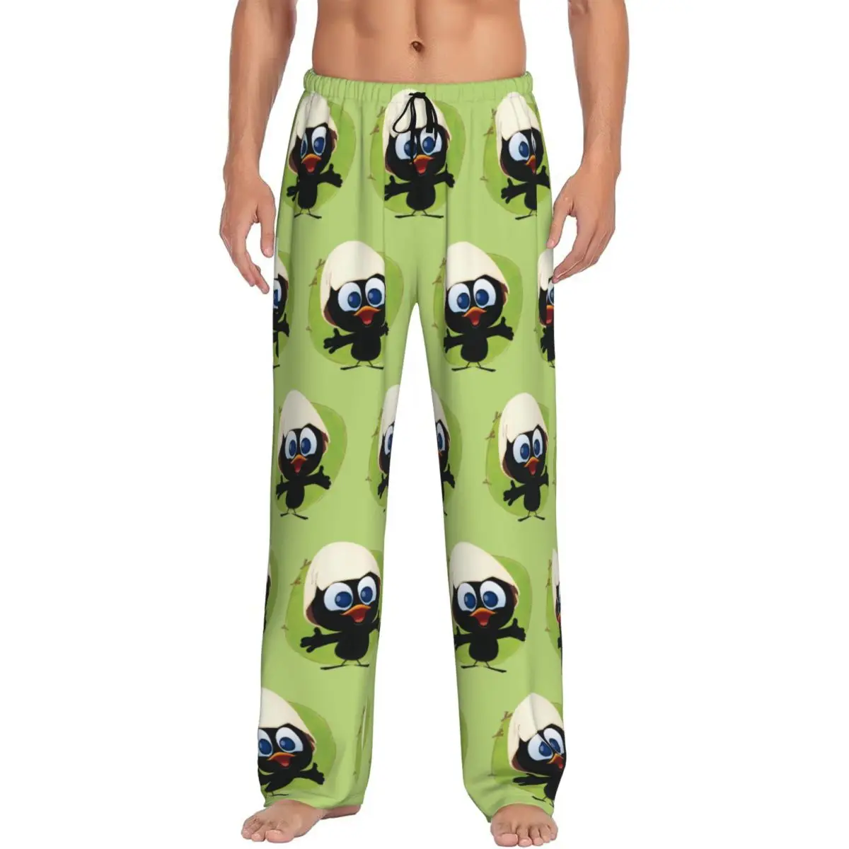 Custom Calimero Pajama Pants Men Cute Cartoon Lounge Sleep Stretch Sleepwear Bottoms with Pockets