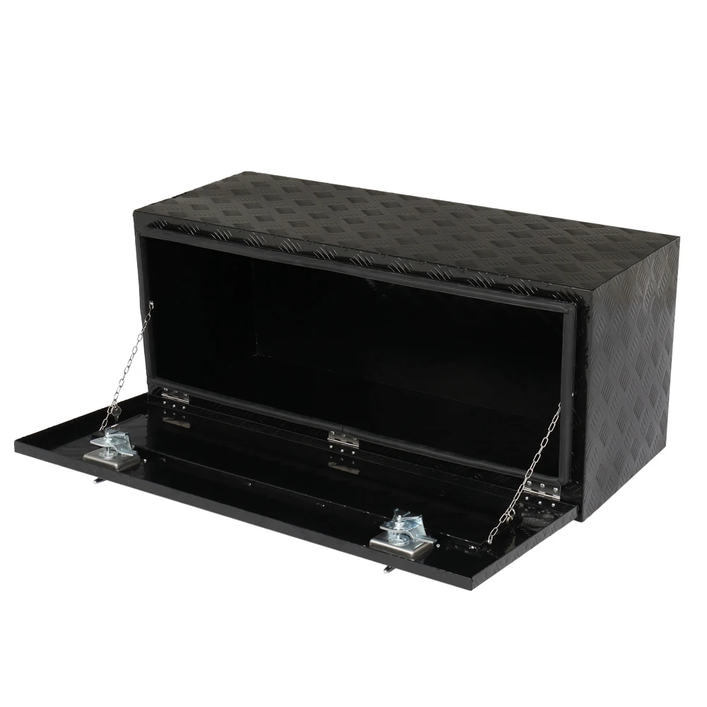 กล่องเครื่องมือใต้ท้องรถอลูมิเนียม 42 นิ้ว ลายบาร์ 5 แถบ สีดำ