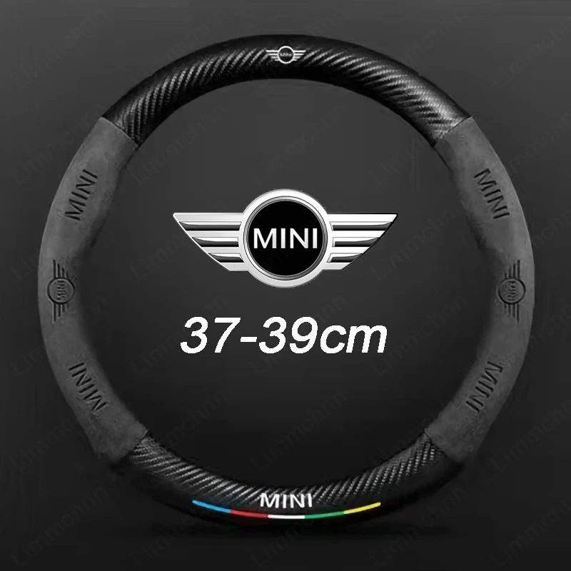 

3D Embossing Car Emblem Steering Wheel Cover For Mini Cooper S Cabrio JOHN COOPER Clubman Countryman R55 R56 F57 F55 F56 R60 R59