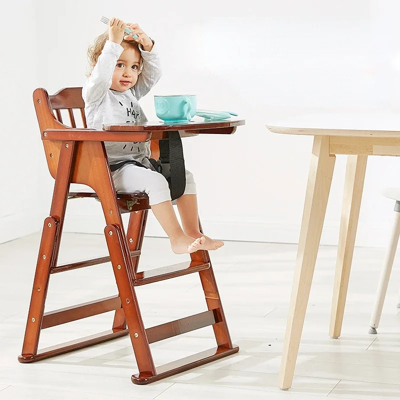 Table à manger et chaise en bois massif pour bébé, multifonctionnelle, cheval à bascule, pliante, Portable, pour enfant