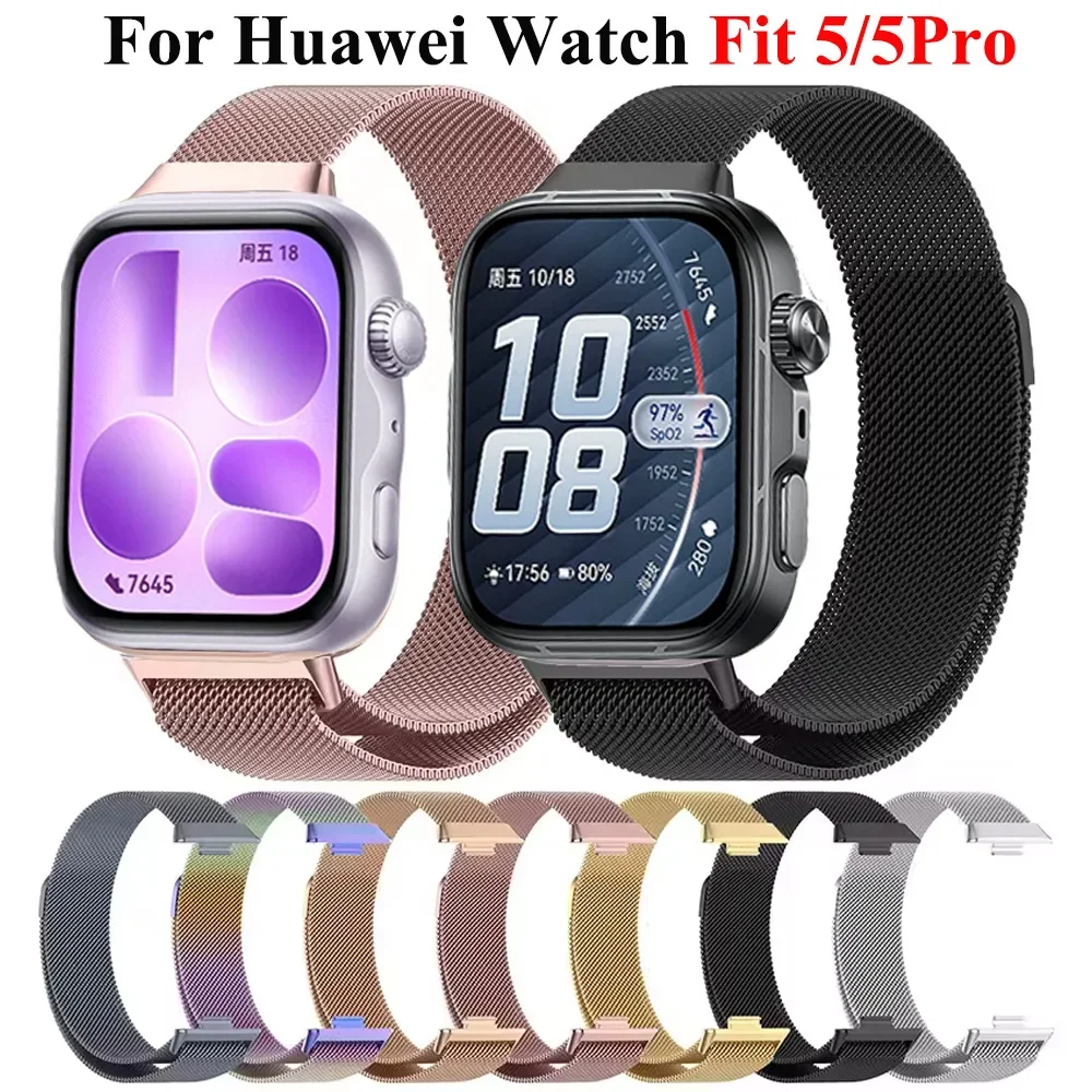 HOT Milanese Loop Armband für Huawei Watch Fit 3/4/4Pro/5/5Pro Metallarmband Magnetisches Armband für Huawei Fit 5Pro Zubehör
