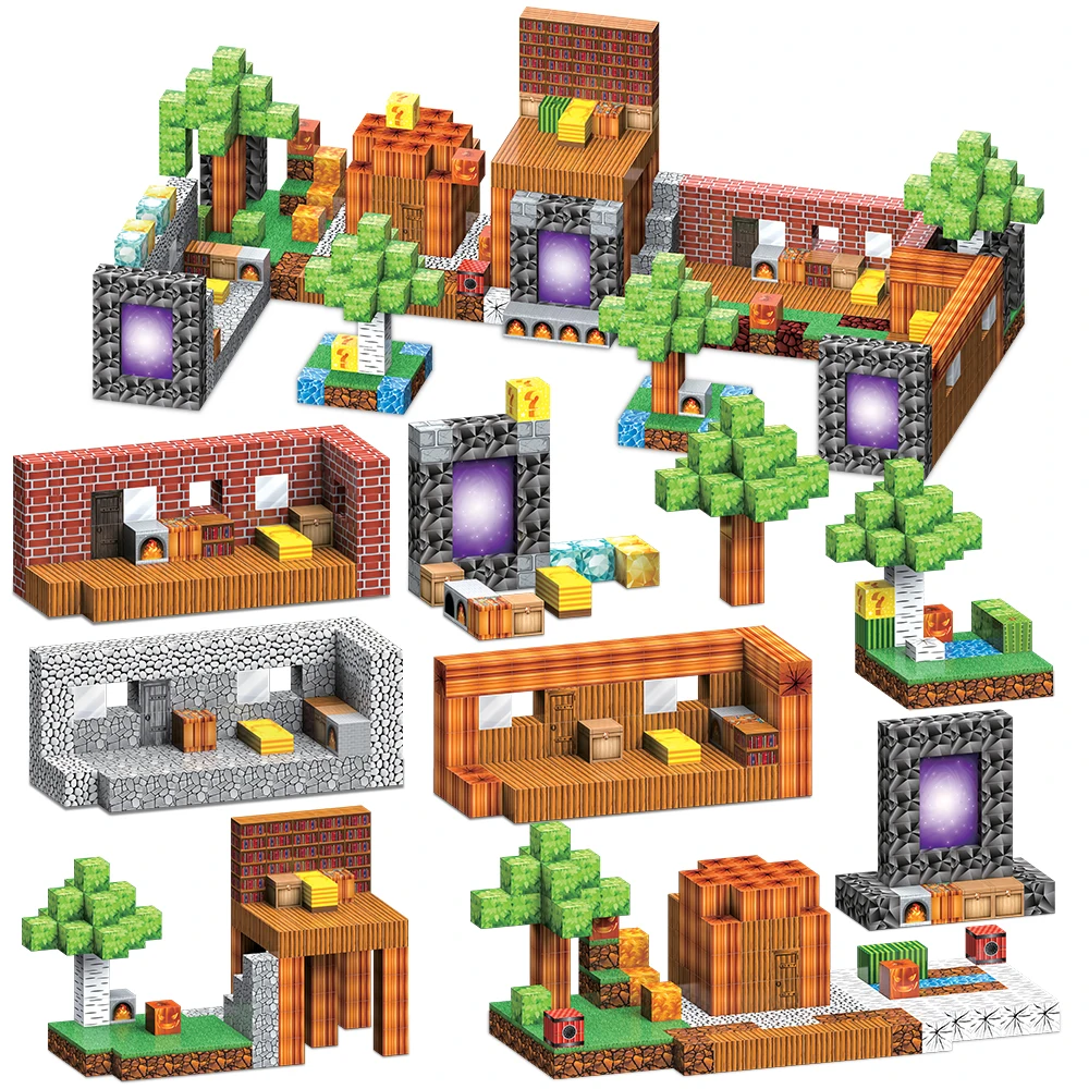

Kids Magnetic Building Blocks 50PCS - Pixel Art Construction Set, STEM Educational Toys