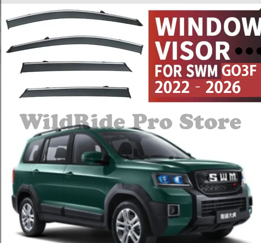 Car Door Window Deflector Sunshade Spoiler Visor Compatible with SWM G03F 2022-2026 Injection PC Material