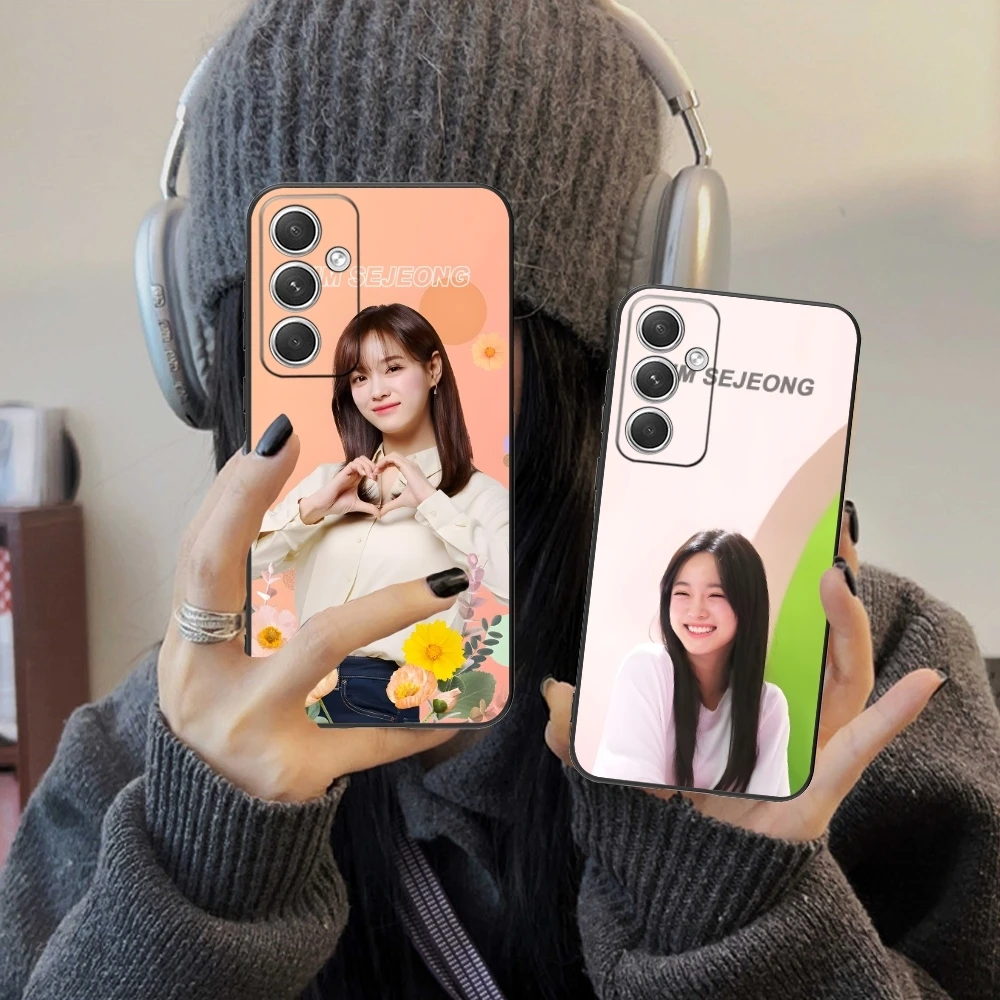 KPOP Kim SeJeong Mobile Cell Phone Case for Samsung Galaxy S24 S23 S22 S21 S20 S10 S9 Plus FE Ultra Lite Black Phone Cover Shell