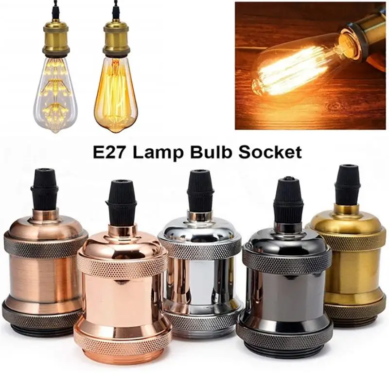 E27 Lamp Bases Holder Aluminum Douille E27 Socket 250V 250W Vintage Retro Edison Bulb Holder Decor Hanging Lamp Pendant Lights