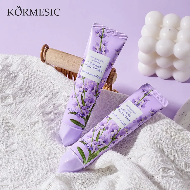 Weihnachtsgeschenk 3-teiliges Lavendel-Handcreme-Set, cremefarbene Textur, Handcreme-Reisepackung, langlebige Feuchtigkeitscreme – 30 g/Stück Geschenk für Frauen