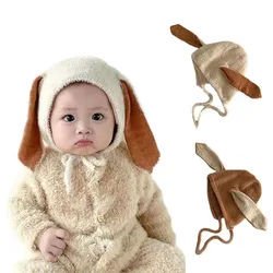 Autumn Winter Kids Bunny Hat Plush Warm Baby Ear Protection Hat With Rabbit Ear Kids Beanie Caps For Girls Boys 2024
