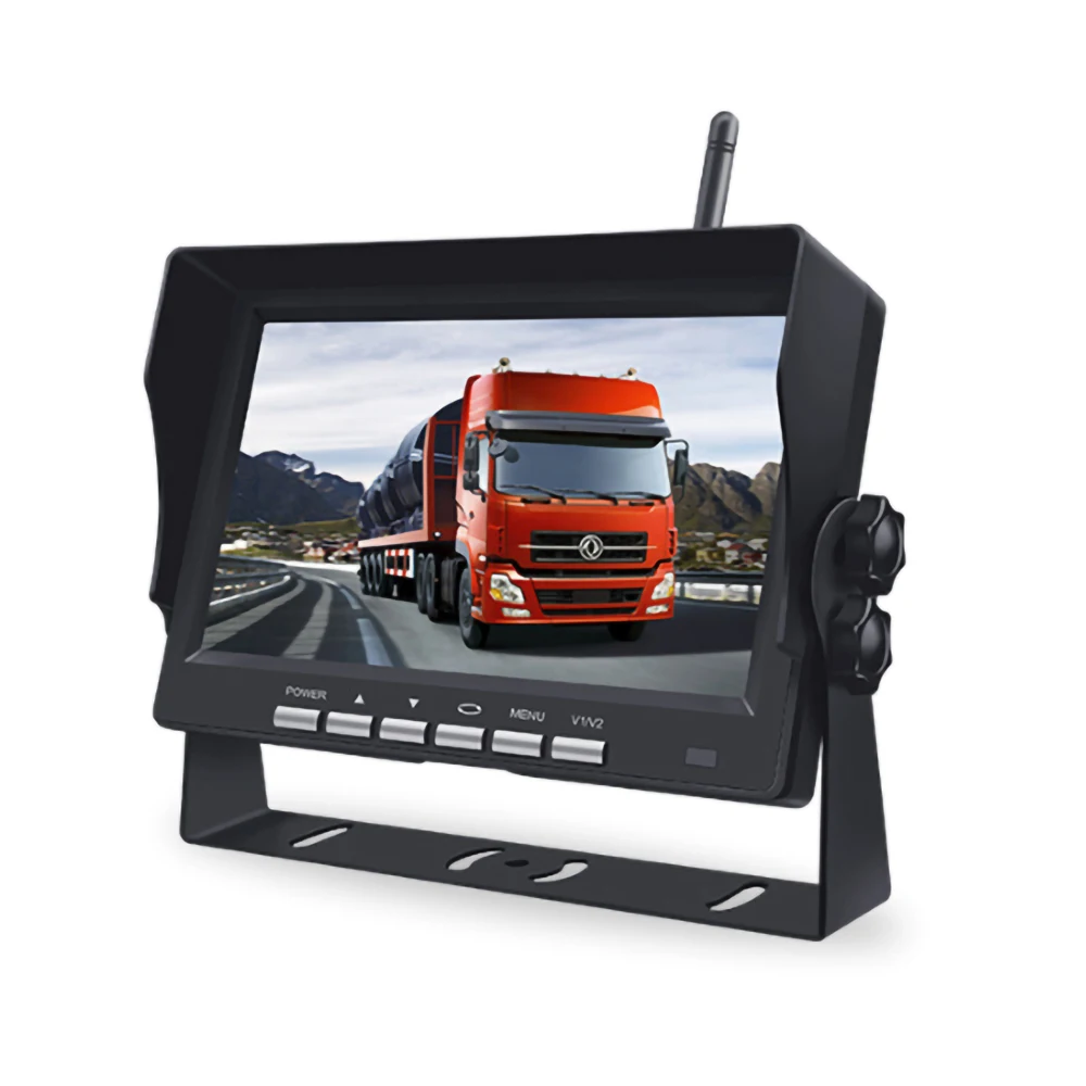 Vehicle HD Night Vision On-board Monitoring Camera Wireless Reverse Image 7 inch Color Display Camera 4-way
