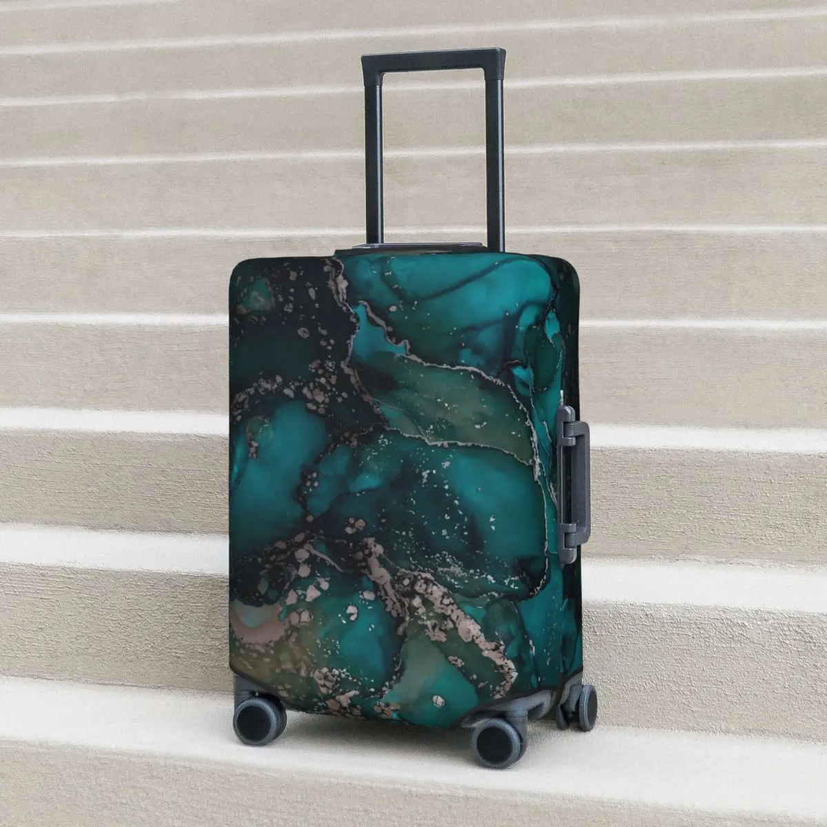 Abstract Moss Print Suitcase Cover Marble Print Cruise Trip Protection Flight Strectch Luggage Accesories