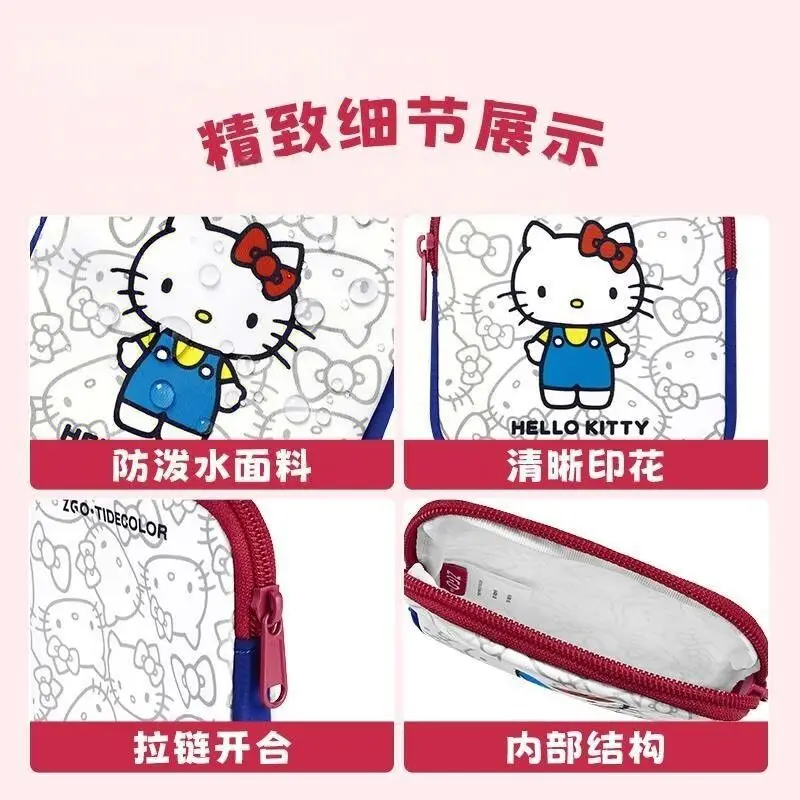 Olá kitty saco de armazenamento portátil dos desenhos animados menina guardanapo sanitário bonito fone de ouvido saco de maquiagem bolsa de moedas titular do cartão saco