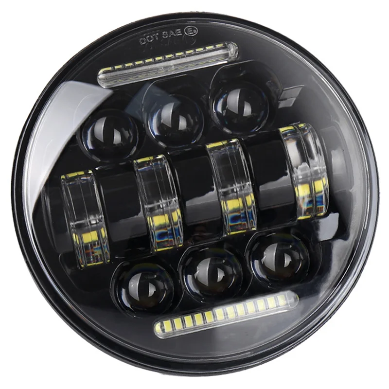 Suitable for Motorbikes 5.75 Inch with Daytime Running Lights Angel Eyes Long and Low Beam 12V LED Headlights