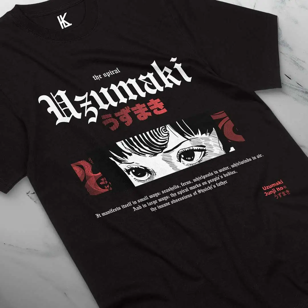 Junji Ito Uzumaki T-Shirt Horror Anime Japan Guro Souichi Tsuji Gift Shirt