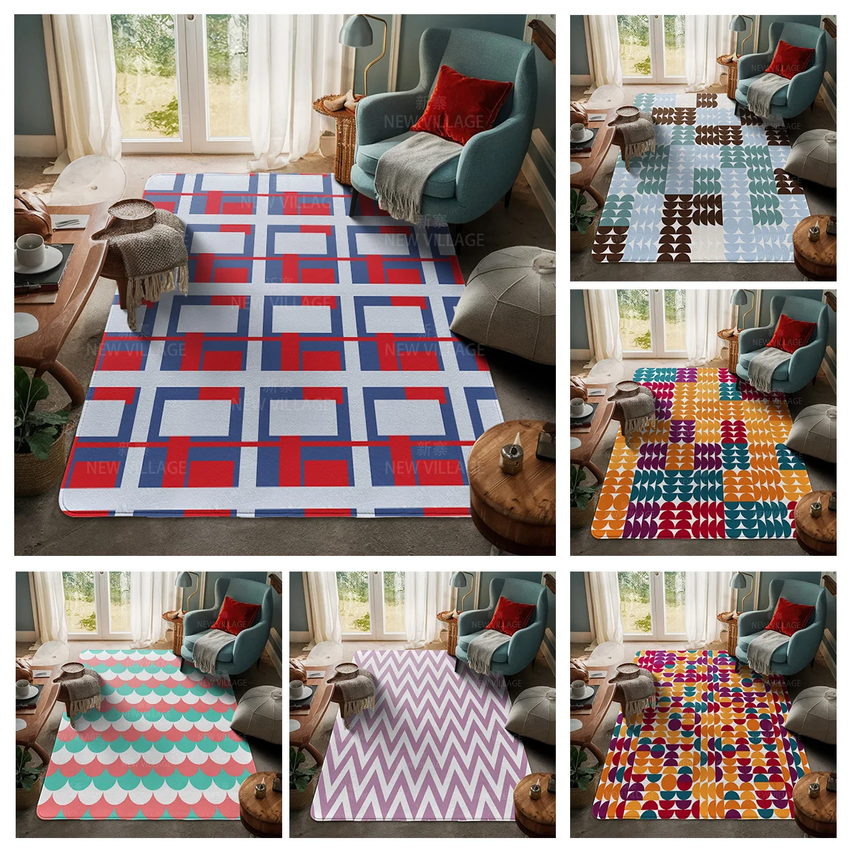 House entrance carpet Home door mat Living Room Bath Foot decoration non-slip rugs Modern geometric pattern nordic simple boho