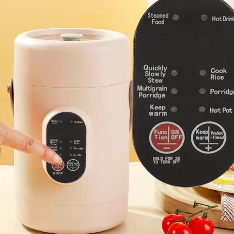 Stewing Pot Mini Electric Cooker With Visual Lid Portable For Rice Eggs Noodles Porridge