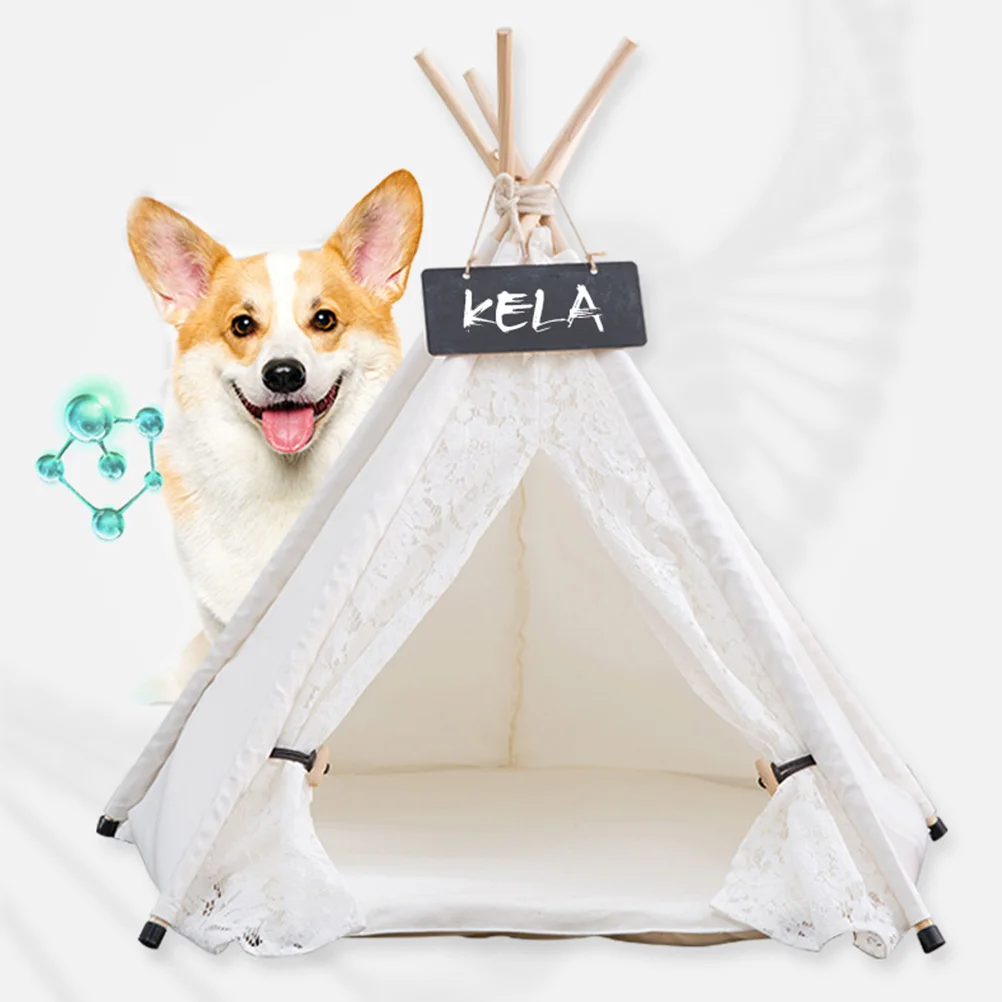 

Tent House Triangle Foldable Cat Nest With Scratching Post Portable Shelter For Small Animals Durable Canvas Cozy Security Den