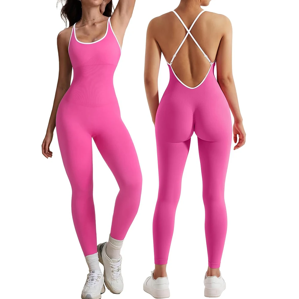 Mulheres com tiras sem costas macacões de uma peça controle de barriga shapewear pescoço quadrado acolchoado treino macacão