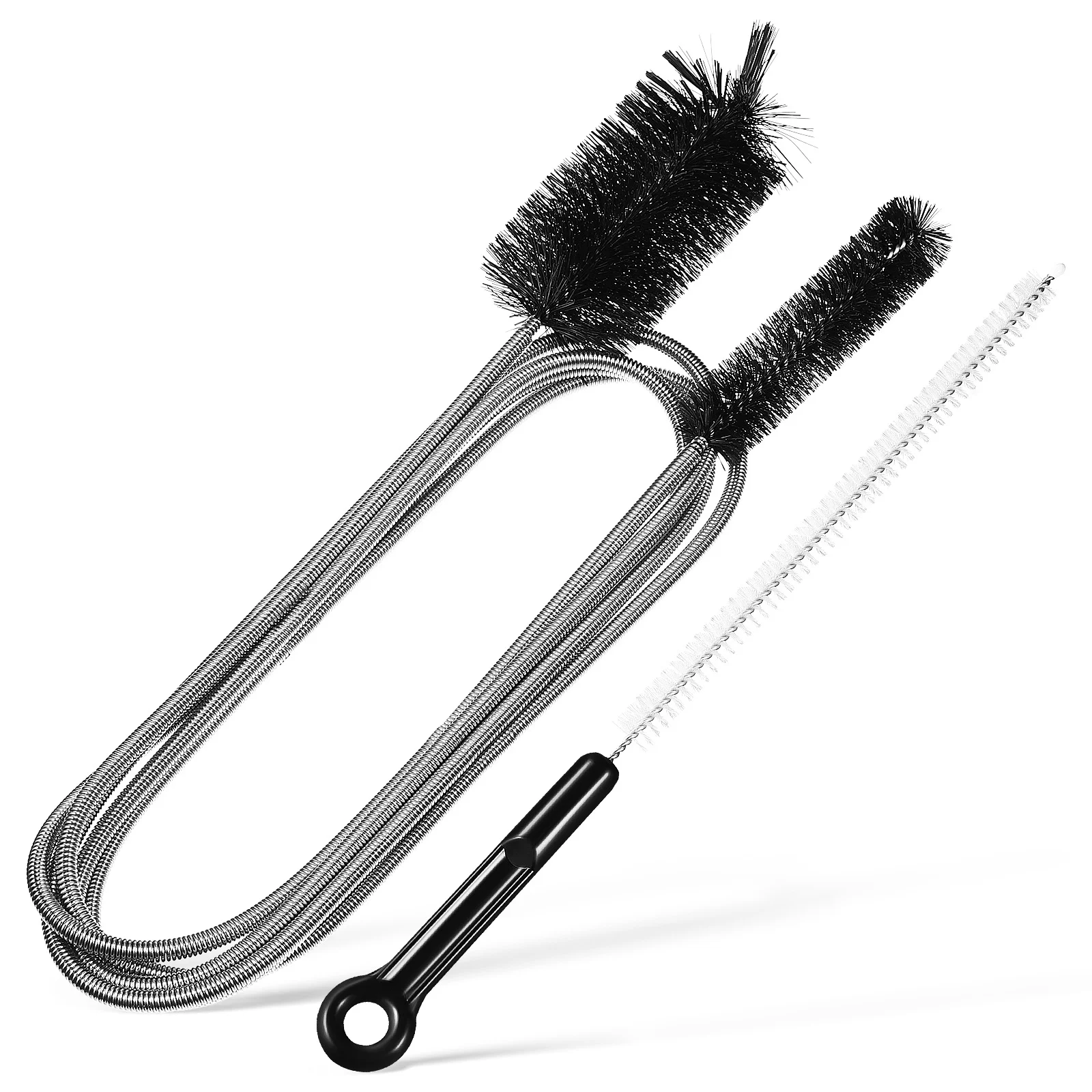 Refrigerator Double Head Plumbing Tools Cleaning Brush Stainless Steel Straw Pipe Cleaner