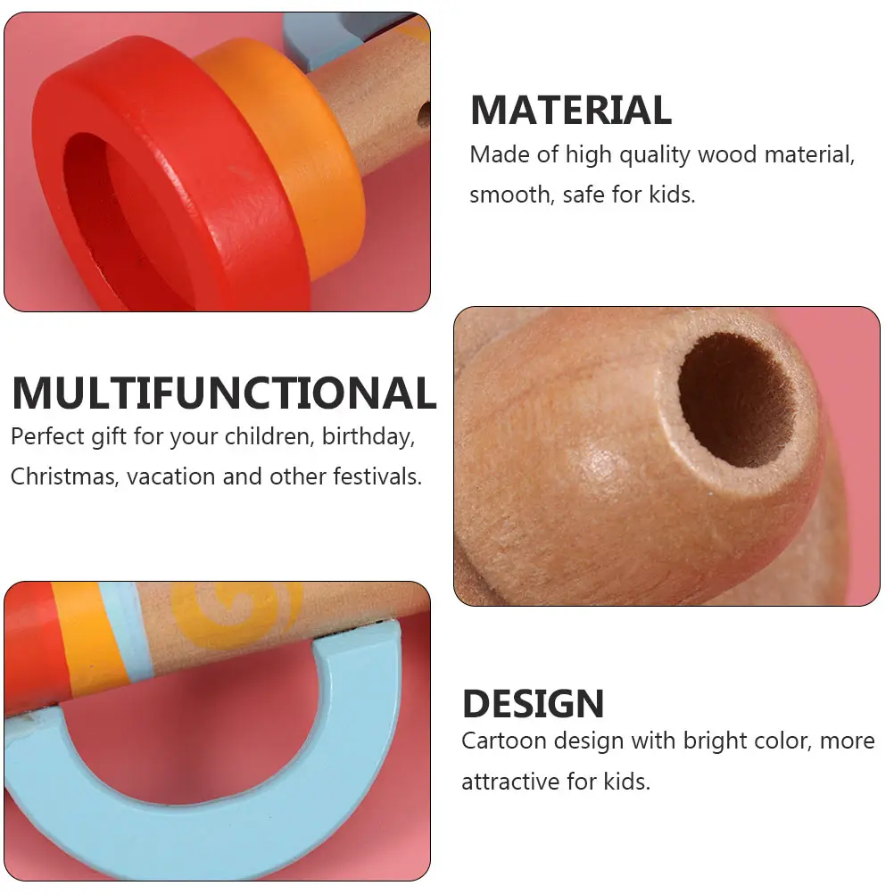 2 szt. Drewniane trąbki dla dzieci, instrumenty muzyczne, kolorowe, bezpieczne materiały, wczesna edukacja muzyczna, prezent, drewniana trąbka