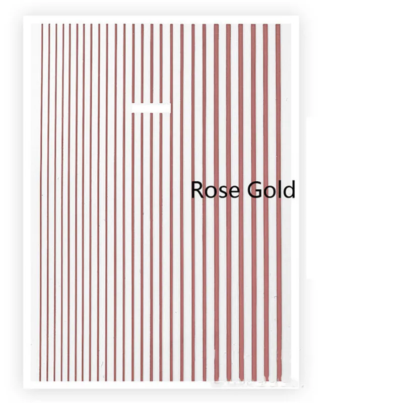 1 Pc Nail Strip Stickers Black/Gold/Rose Gold/Silver Metal Strip Tape Nail Art Adhesive DIY Foil Tips Nail Sticker Decals NK11 - Image 4