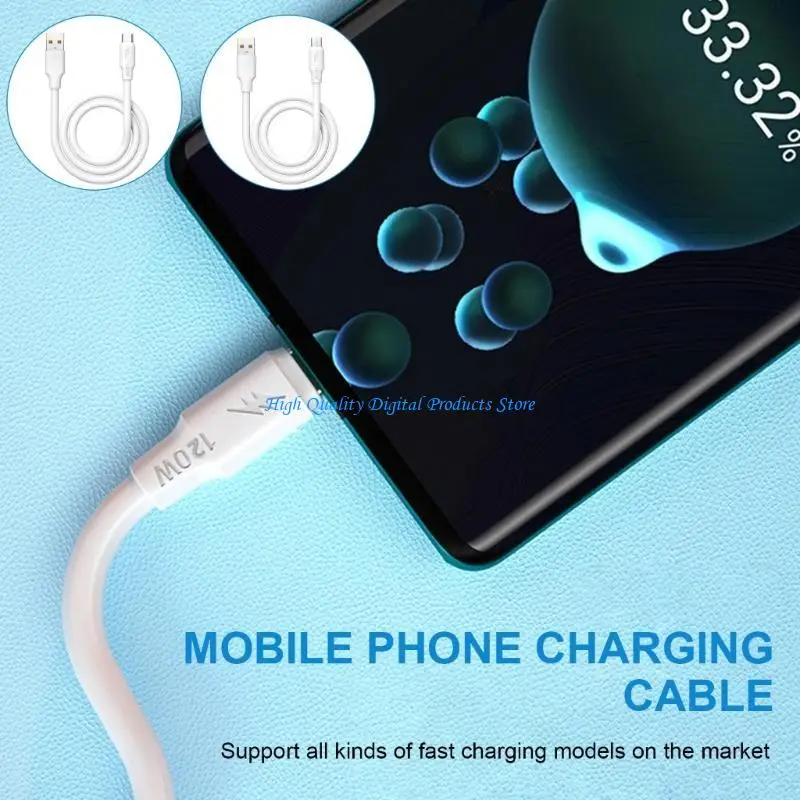

U2JE 3.2ft Length USB Cable Bend-Resistant USB C/USB 5Pin Charging Cable Support Fast & Data Transmission for Phones