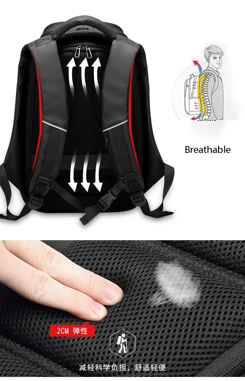 TAGDOT Waterproof Business Backpack 15.6 Inch Men Large Backpack Outdoor Travel Backbag