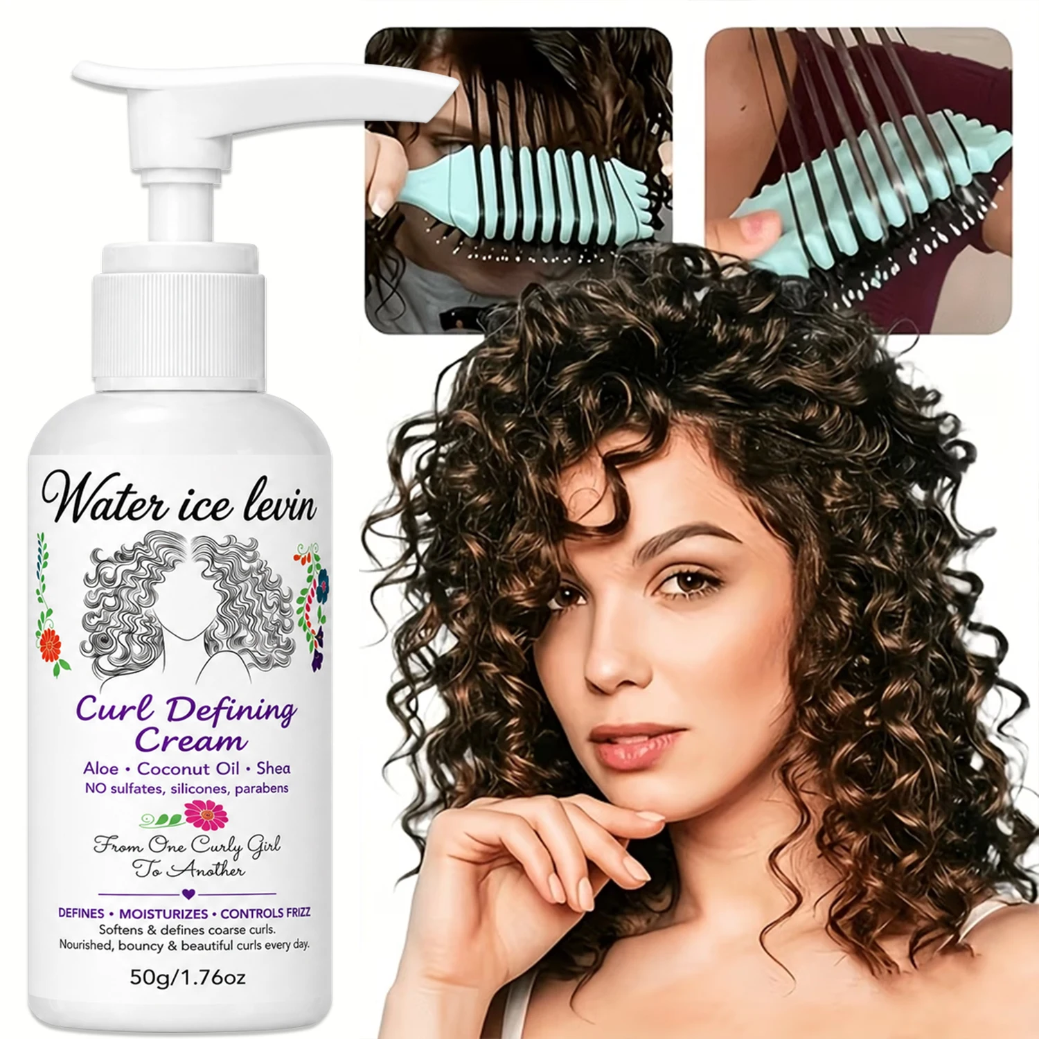 50g Curl Defining Cream Sulfate Silicone Paraben Free Define Curls Control Frizz Nourish Bouncy Curly Hair Styling Cream