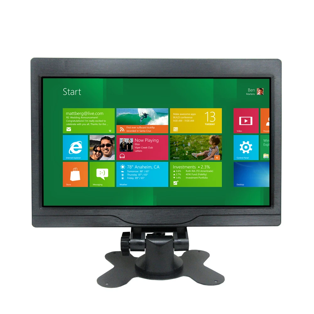 

10,1-дюймовый портативный ЖК-монитор HD с кронштейном для ПК Raspberry Pi, мини-компьютер, внешний дополнительный дисплей, совместимый с HDMI