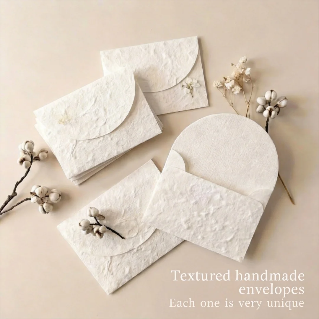 10pcs Luxury Textured Mini Envelopes 7x10cm Cotton-Linen Feel Paper Handmade Gift Card Sleeves For Wedding Invitation Diy Crafts