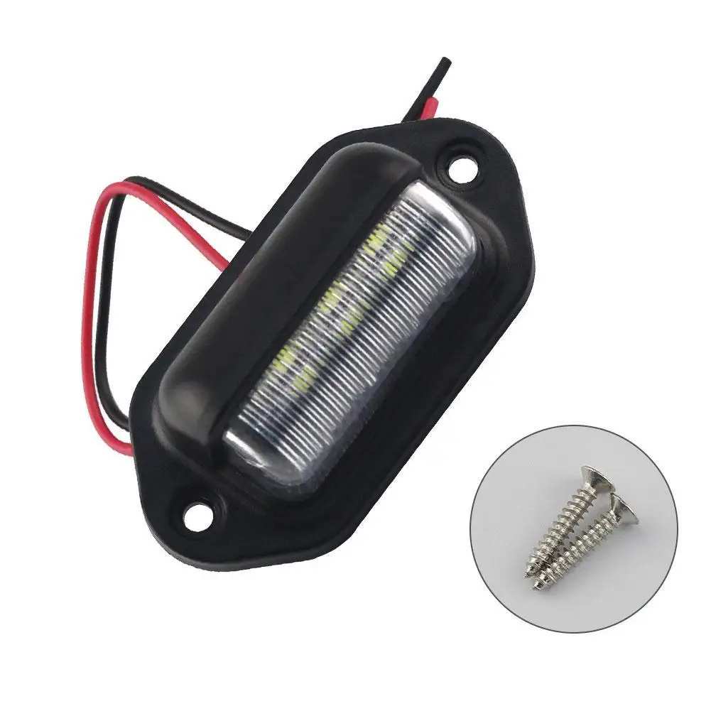 Luz LED para placa de matrícula de coche, Bombilla blanca para SUV, camión, remolque, furgoneta, 2/1 piezas, 6 LED