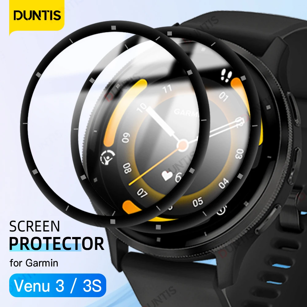 Protector de pantalla curvado 3D para Garmin Venu 3/3S, película protectora de cobertura completa ultra-hd