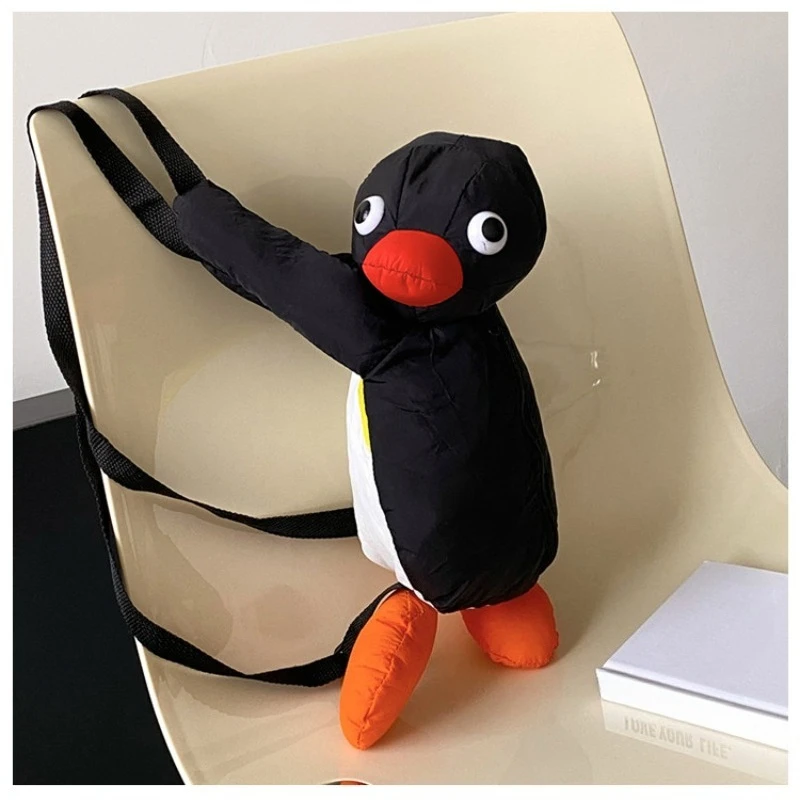38cm Pinguin Plüsch-Rucksack Cartoon Niedlicher Pinguin Plüschtier Weiche Stofftier-Schultertasche für Geburtstag Beste Geschenke