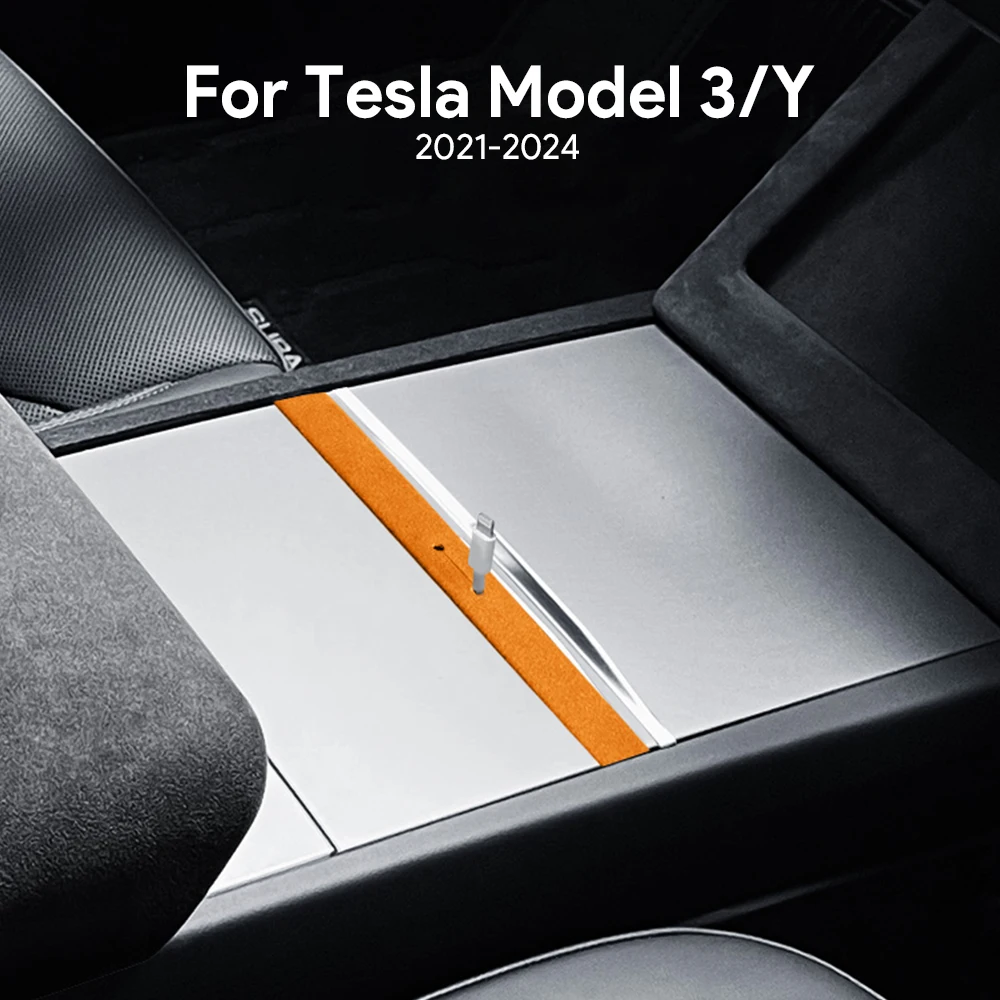 Italian Top Suede Stickers for Tesla Model 3 Model Y 2021 2022 2023 Highland 2024 Center Console Storage Box USB Shunt Hub