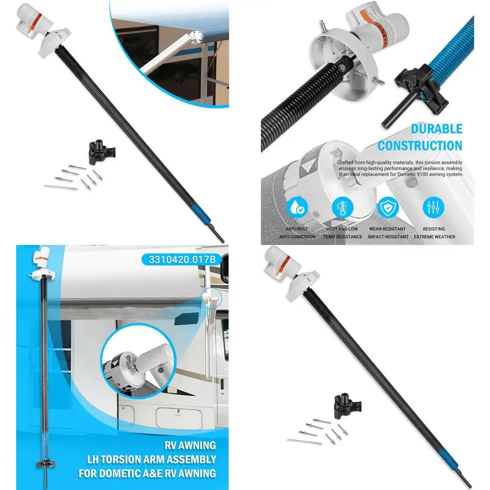 

Замените с левым торсионным рычагом Dometic A&E 3310420.017B RV Awning | Подходит для моделей тентов Dometic F/9100. | Белый