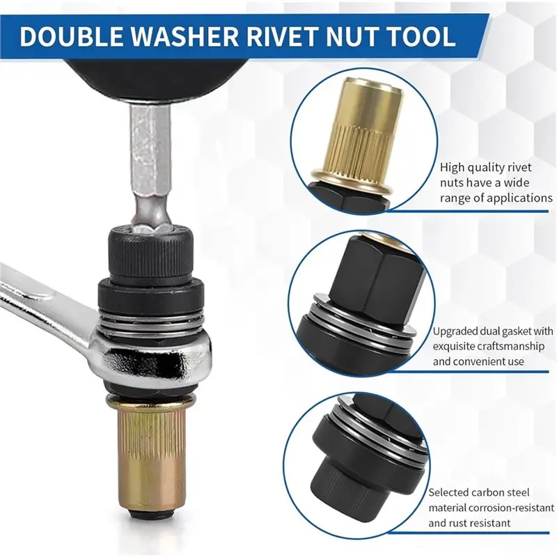 2025 Trend Rivet Nuts Set With 60 Pieces, Set Of 6 Rivet Nut Pliers For M3-M10 Press-In Nuts - view 2