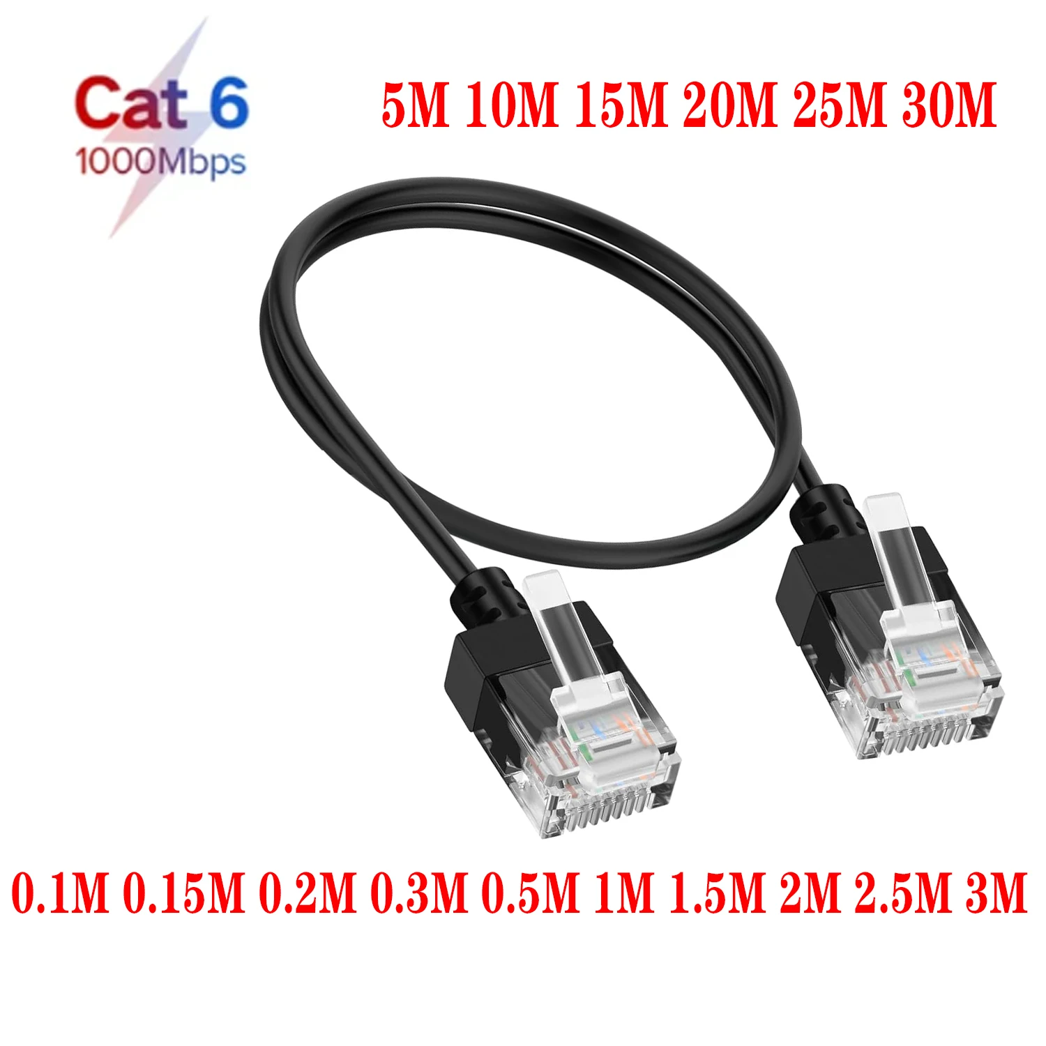 Ultra Slim RJ45 Cat6A Ethernet Cable 6.6FT, Flexible LAN Ethernet Cable, 10Gbps 550MHz UTP Cat6 Network Cable, Thin Cat 6 Patch