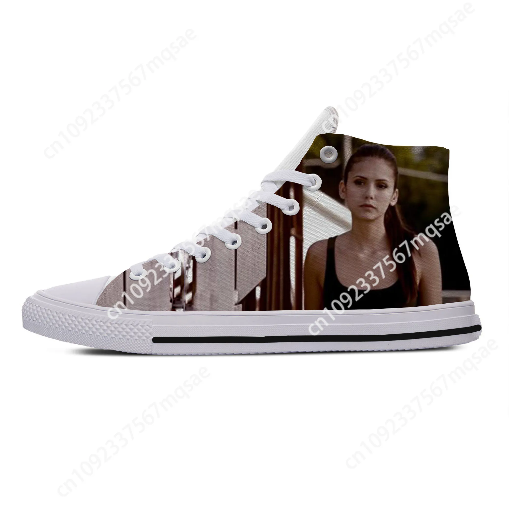 

Hot Cool Summer High Quality Sneakers Handiness Casual Shoes Men Women The Vampire Diaries Nina Dobrev High Top Board Shoes