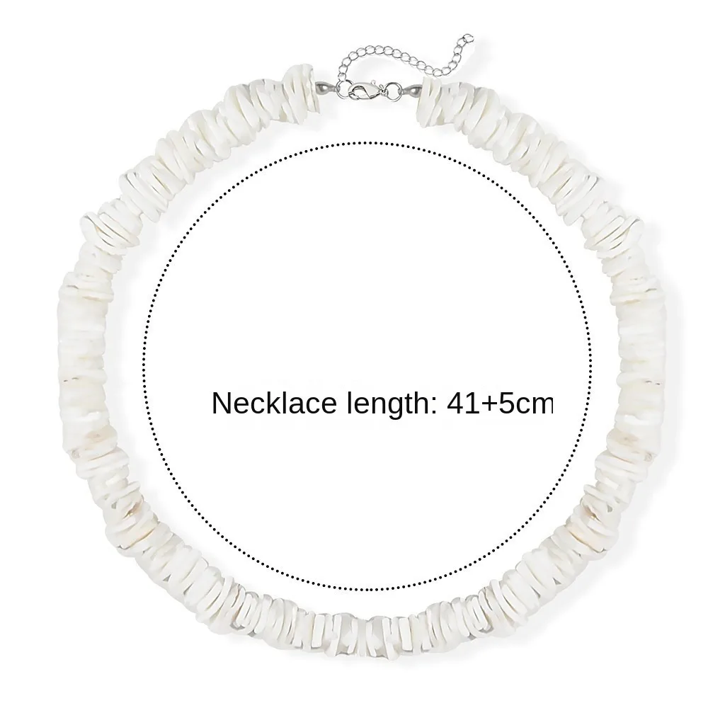 Bohemian Hawaii Puka White Clam Chips Shell Necklace Irregular Chips Seashell Choker Necklace Summer Beach Statement Jewelry