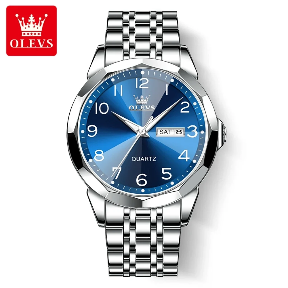 

OLEVS 9970 Quartz Business Watches For Men Waterproof Stainless Steel Strap Men Wristwatches Calendar Week Display reloj hombre