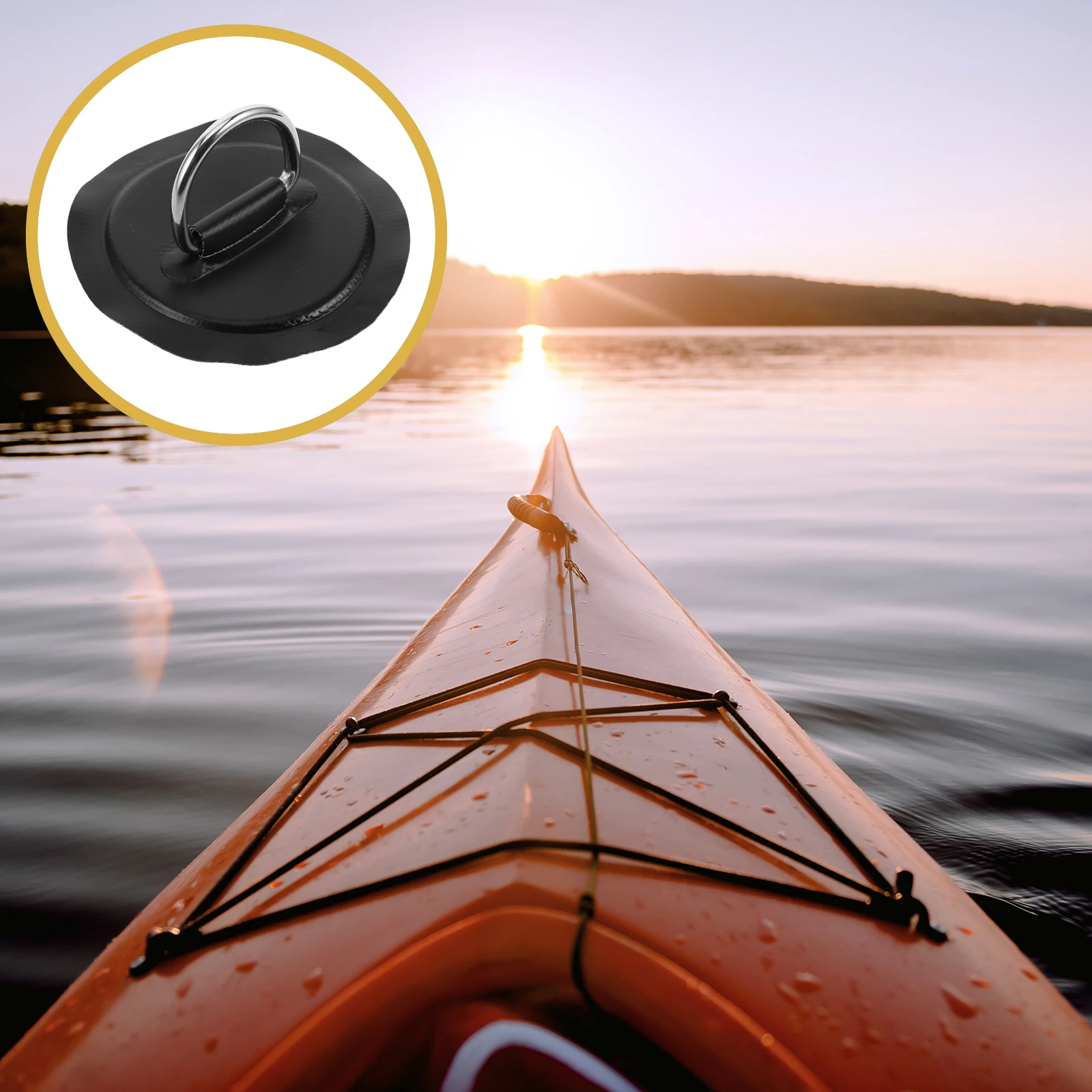 

4pcs D Ring Patches for Kayak Paddle Board 8cm Tube Inflatable Boat Accessories Stainless Steel Rounds Surfboard Stabilizer