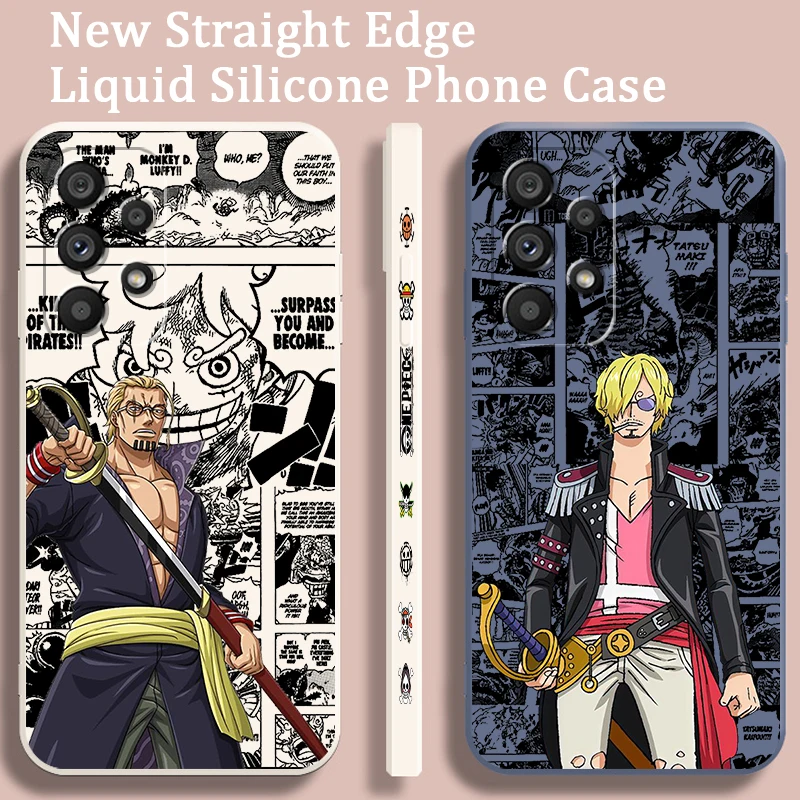 Comics One Piece Luffy Sanji Liquid Left Rope For Samsung Note 20 10 A54 A31 A14 A03 A22 A34 A04 A24 A25 Ultra Plus 5G TPU