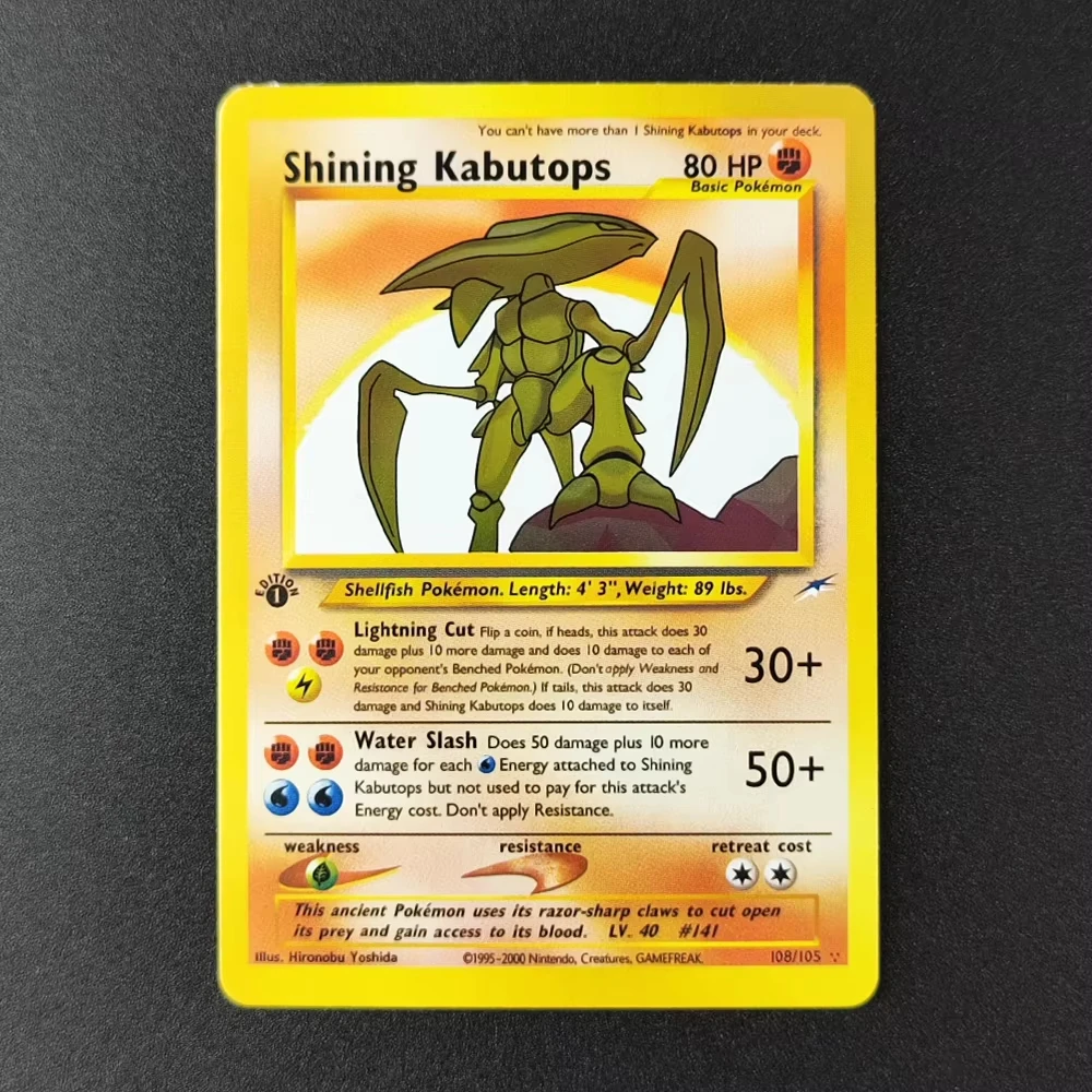 Diy English TCG Card Neo Destiny 1St Edition Shining Tyranitar Charizard Mewtwo Raichu Light Togetic Holo Game Collection Card