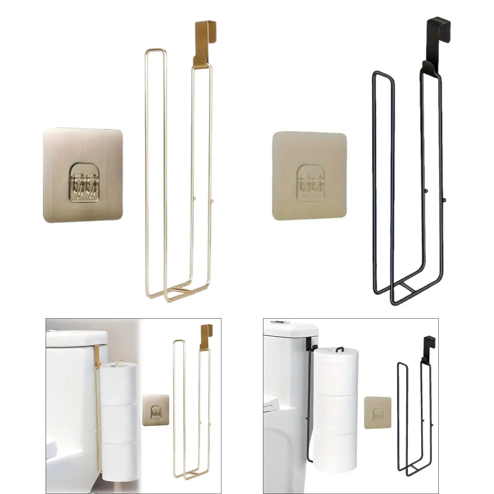 

Toilet Paper Roll Holder Self Sticky Wall Mount for Living Room Dorm Bedroom